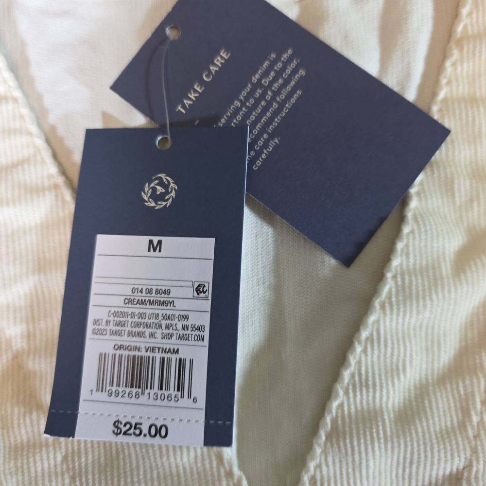 Universal Thread Womens Cream Corduroy Vest Button Front Waistcoat NWT Medium - Picture 4 of 7